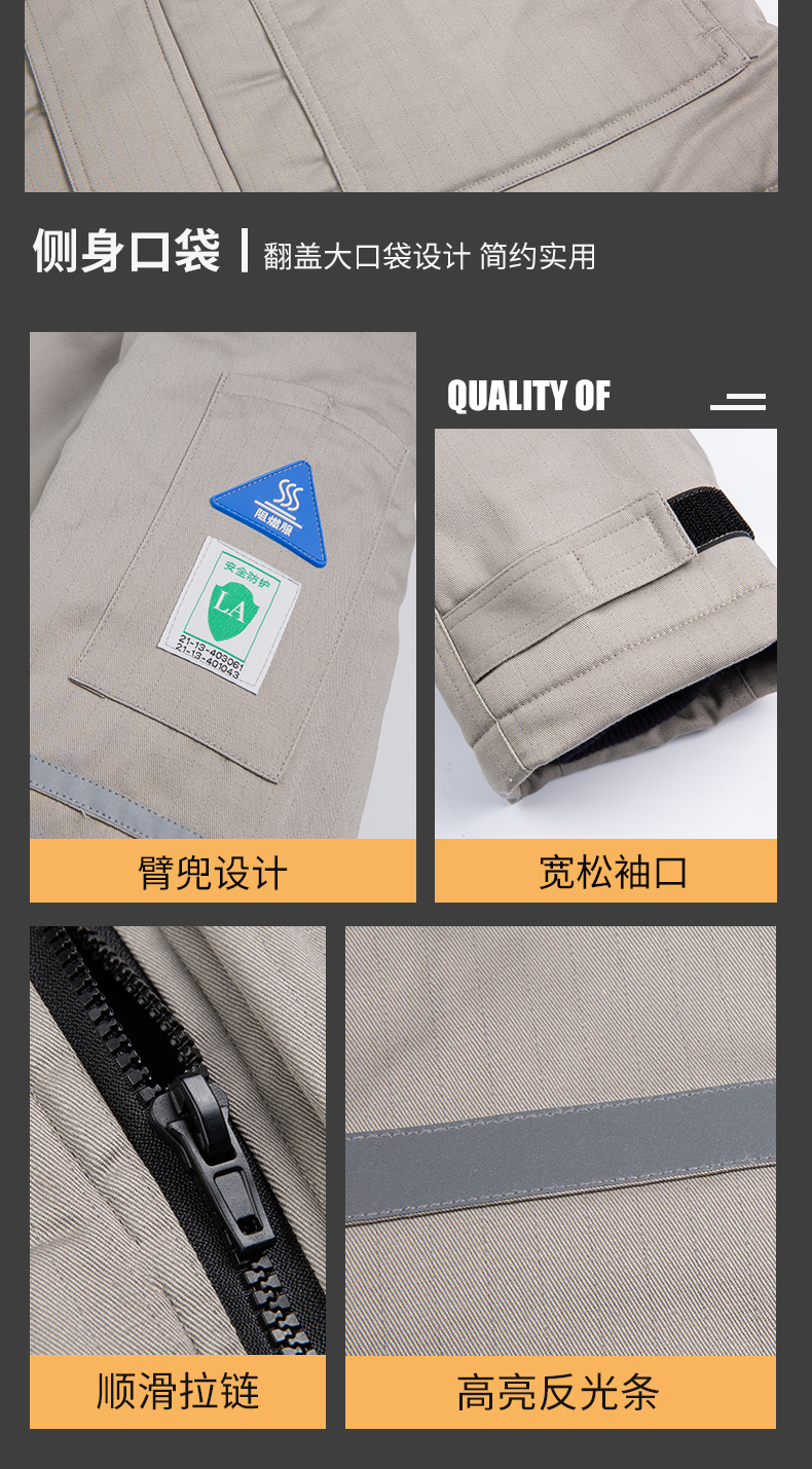 8855防阻燃防静电中长一体棉衣